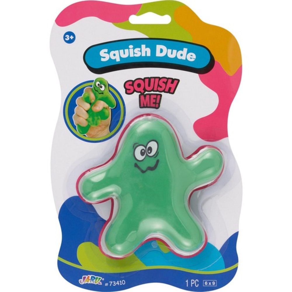 Squish Dude Green Squishy Toy - Squish Me Stress Reliever - Brand New